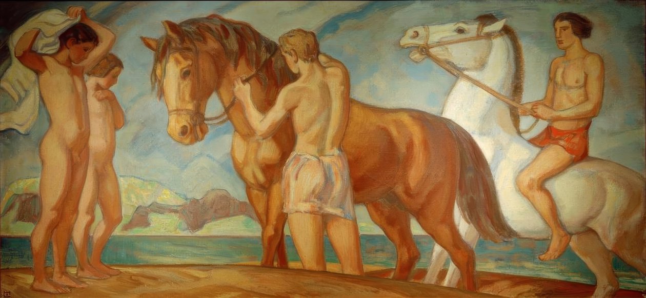 Ryttare vid havet av Ludwig von Hofmann