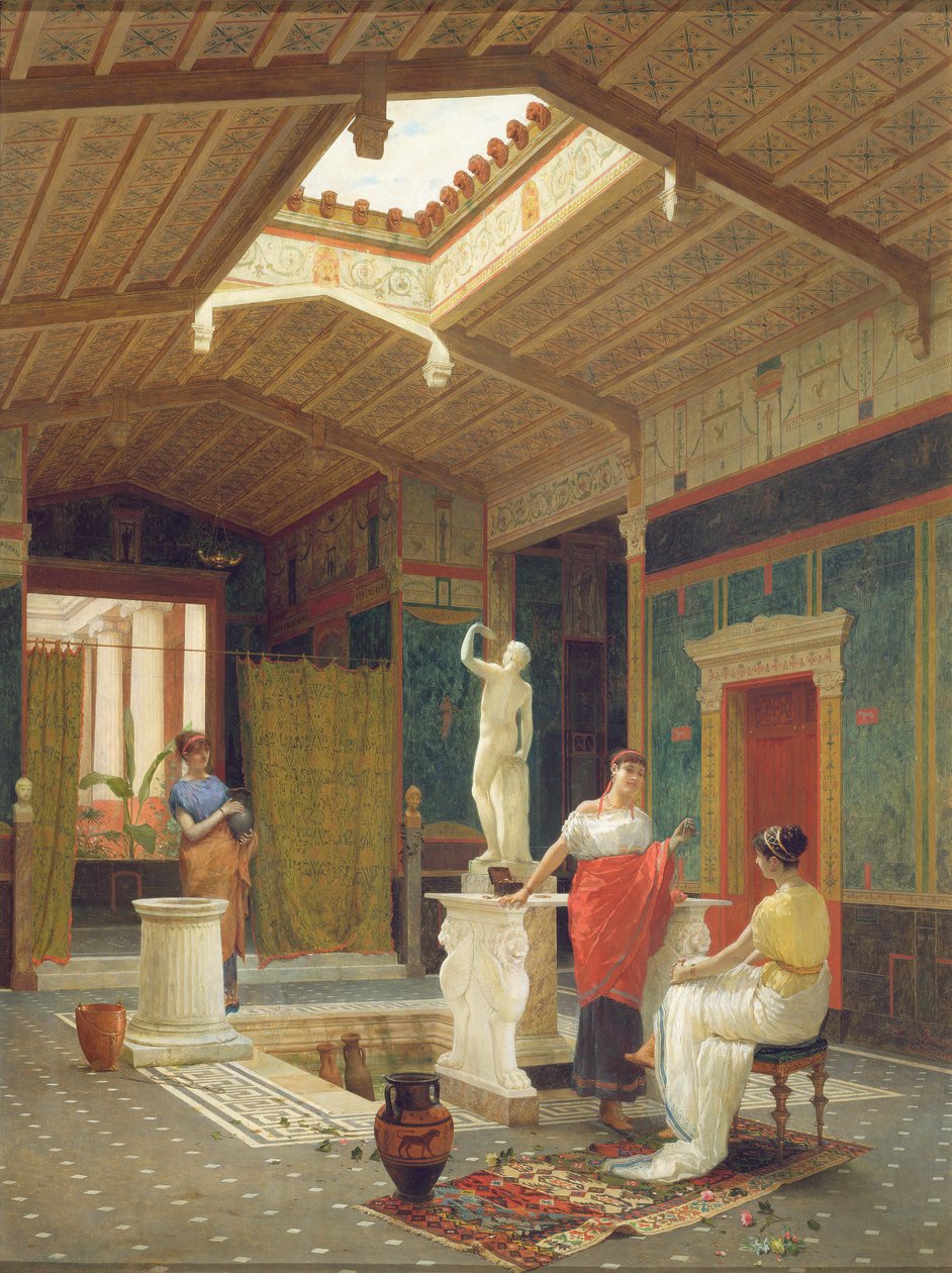 En pompeiansk interiör, 1882 av Luigi Bazzani