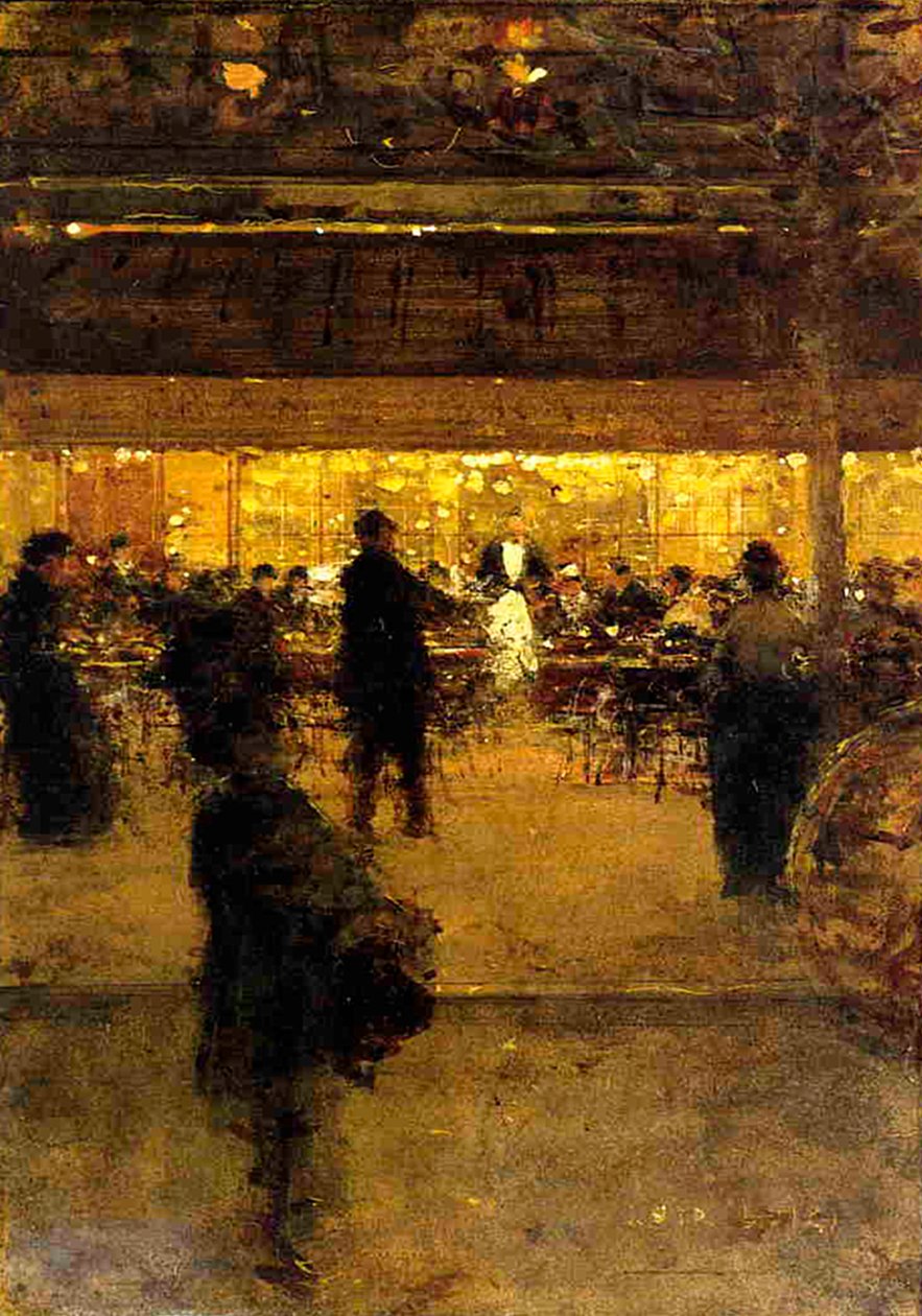 Kafé på natten av Luigi Loir