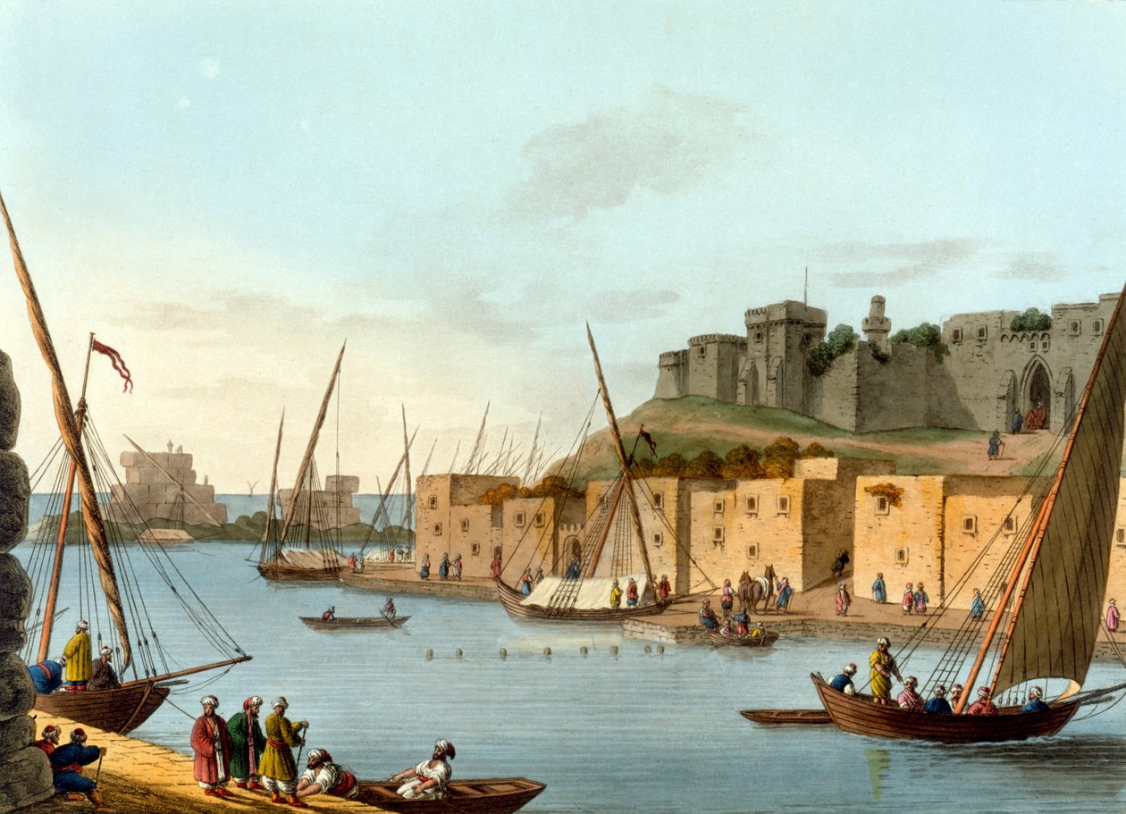 Slott på ön Torosa, graverat av William Watts (1752-1851), 1805 av Luigi Mayer