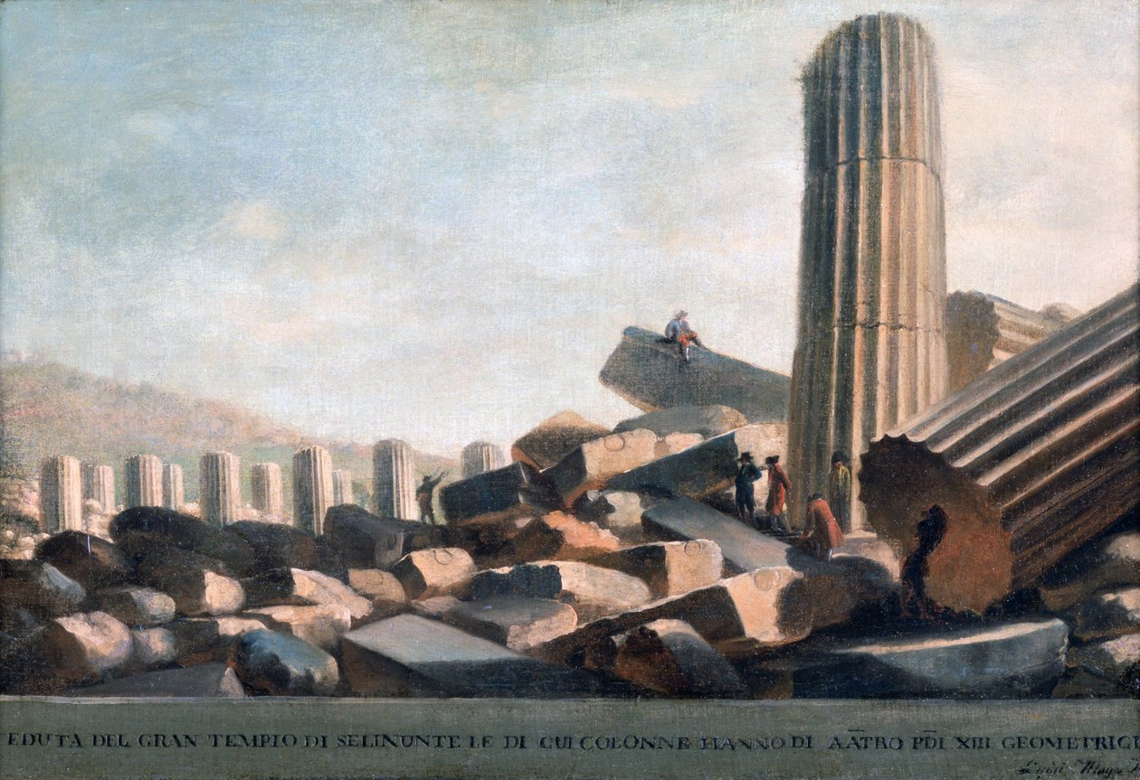 Stora templet i Selinunte av Luigi Mayer