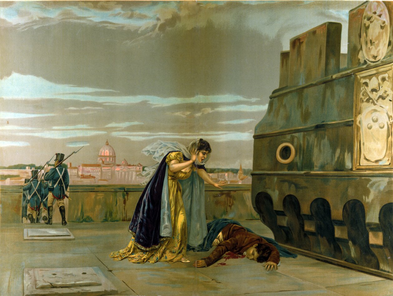 Scen från "Tosca" av Giacomo Puccini av Luigi Morgari