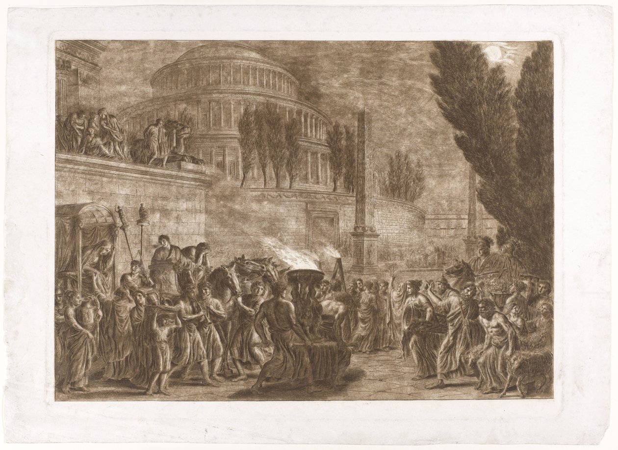 Procession vid forntida tempel av Luigi Ademollo