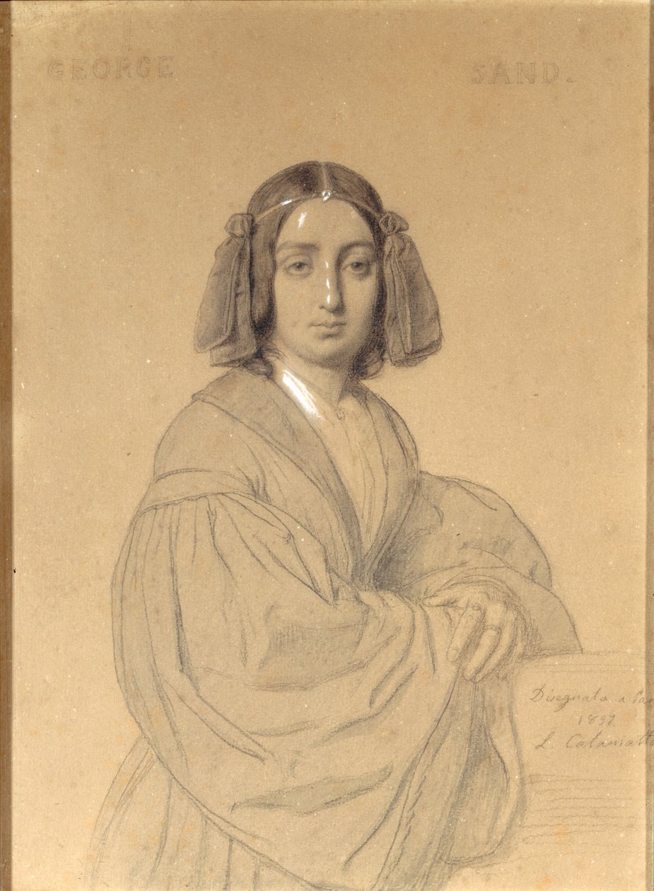 Porträtt av George Sand, 1837. av Luigi Calamatta