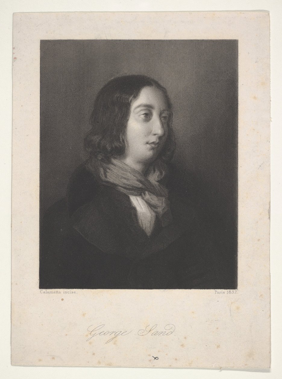 Porträtt av George Sand, 1837. av Luigi Calamatta