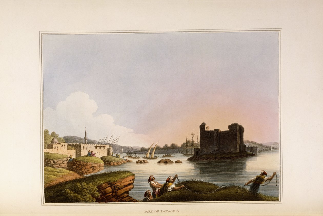 Hamnen i Latachia, 1810 av Luigi Mayer
