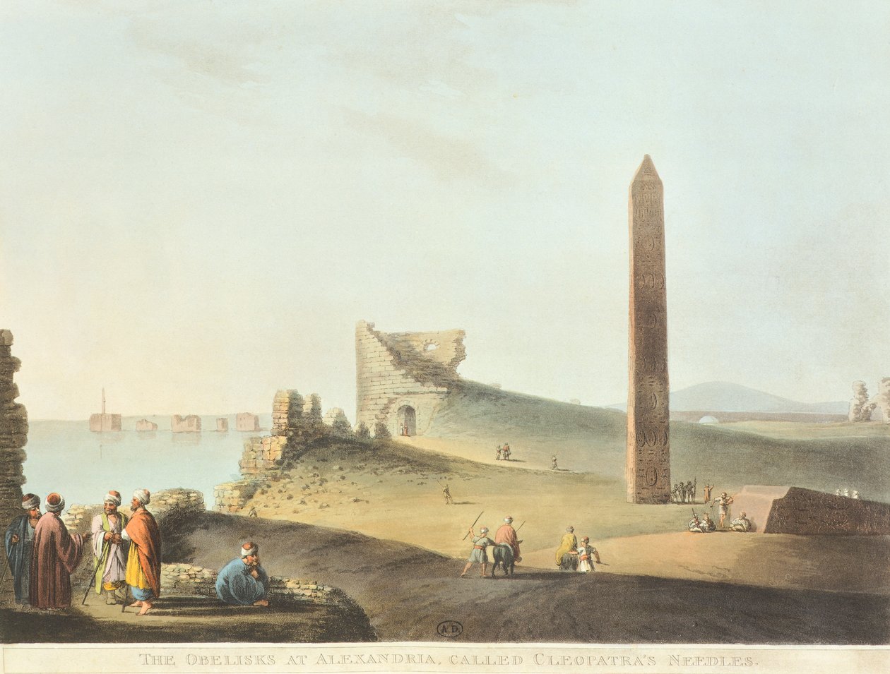 Obelisken (Kleopatras nål) i Alexandria av Luigi Mayer