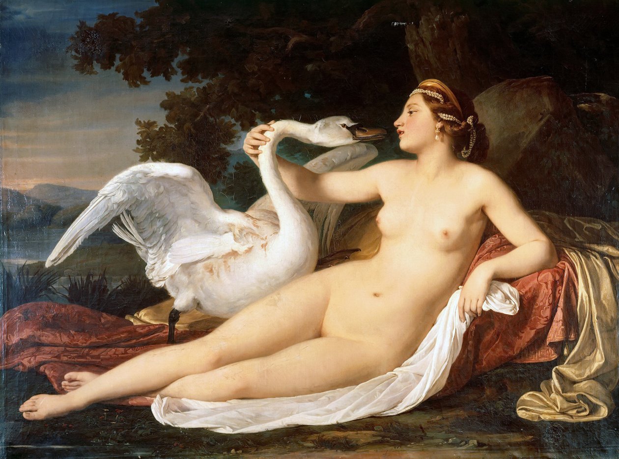 Leda och svanen, 1840-1850. av Luigi Mussini