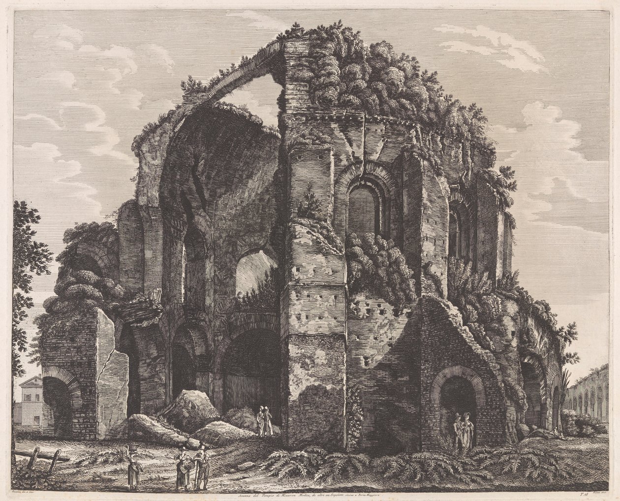 Resten av Temple of Minerva Medica av Luigi Rossini