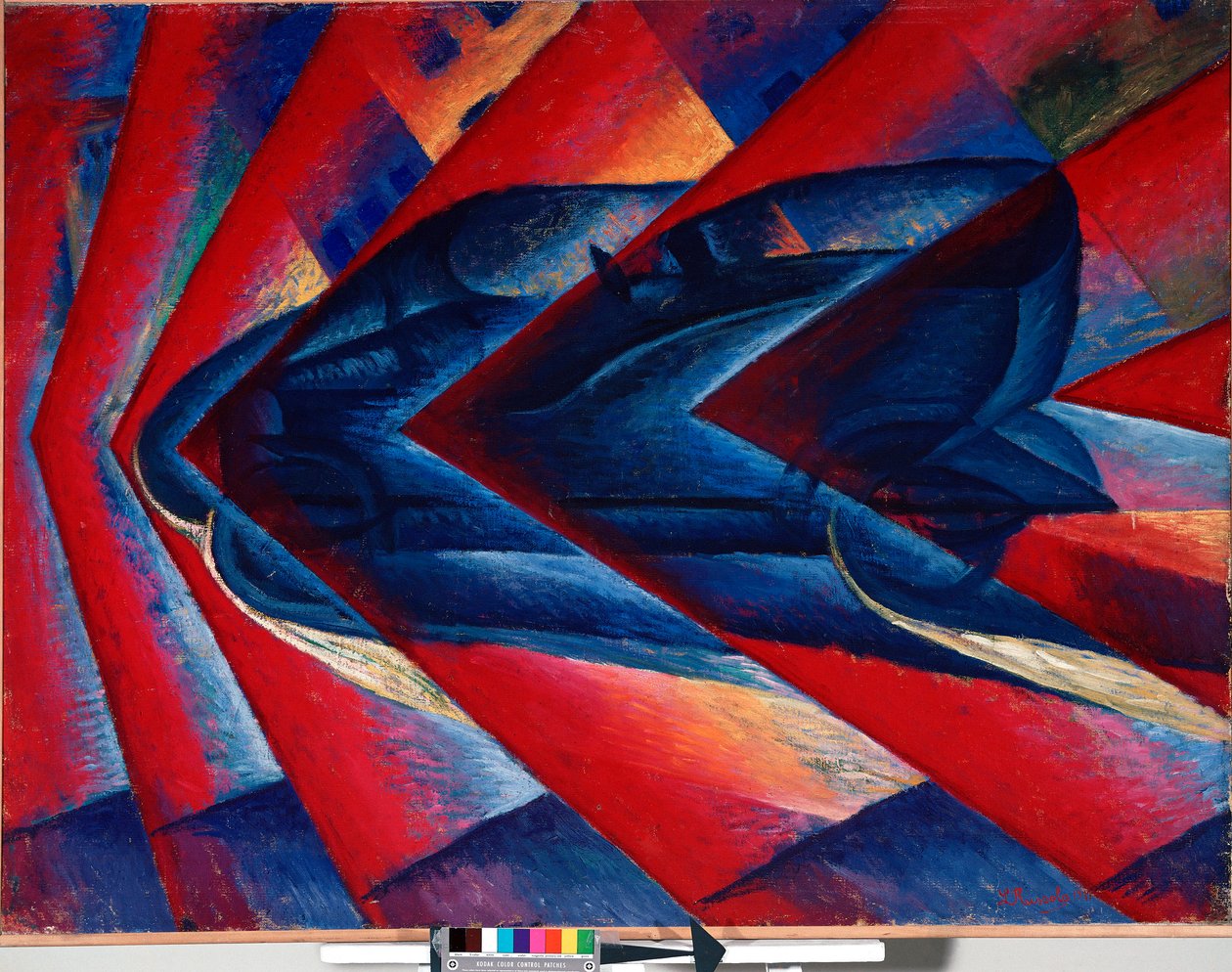 Dynamik i en bil av Luigi Russolo