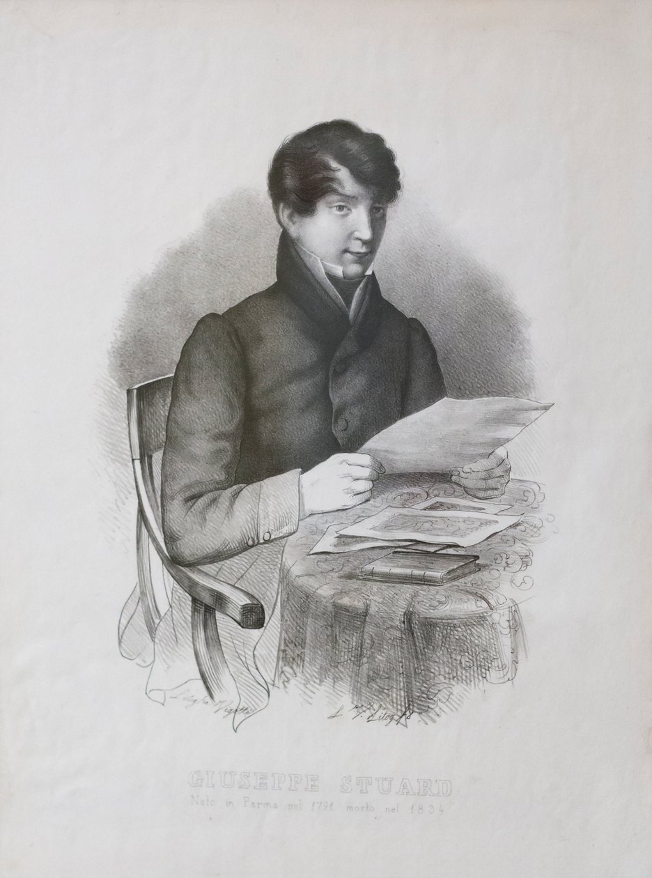 Porträtt av Giuseppe Stuard (acquaforte) av Luigi Vigotti