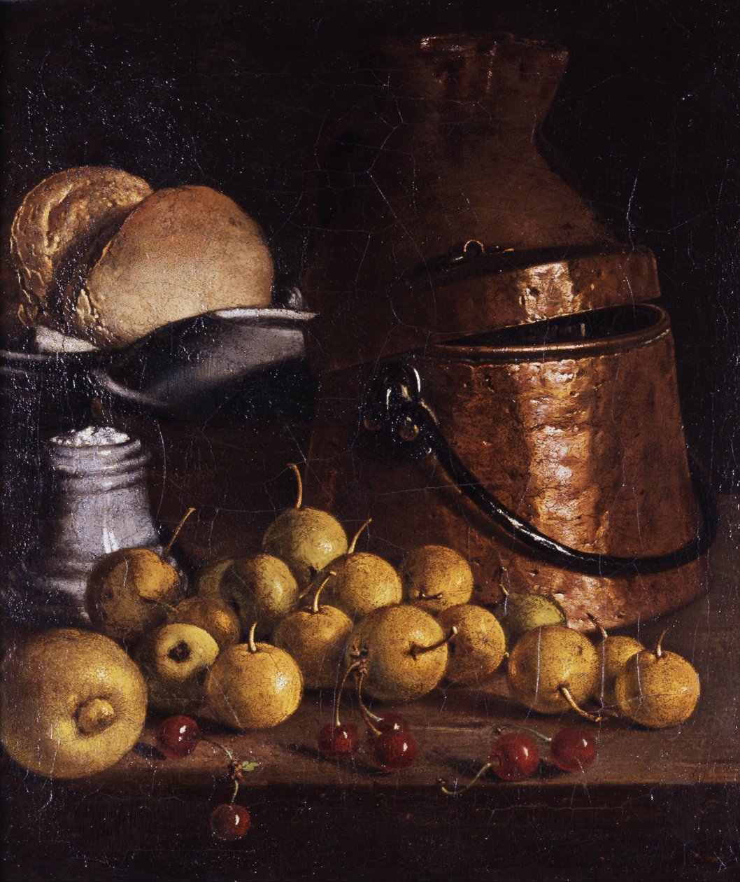 Still Life with Fruits and Cooking Utensils av Luis Egidio Melendez