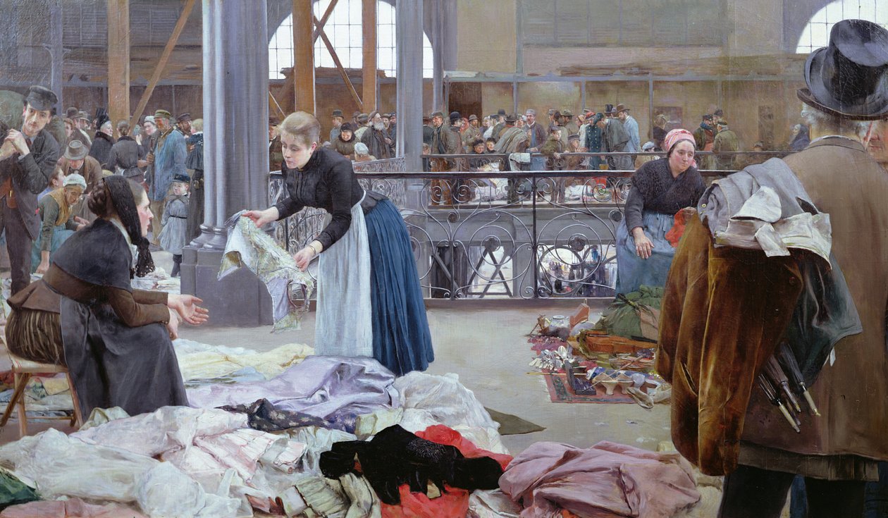 Le Carreau du Temple, Paris, 1890 av Luis Jimenez y Aranda