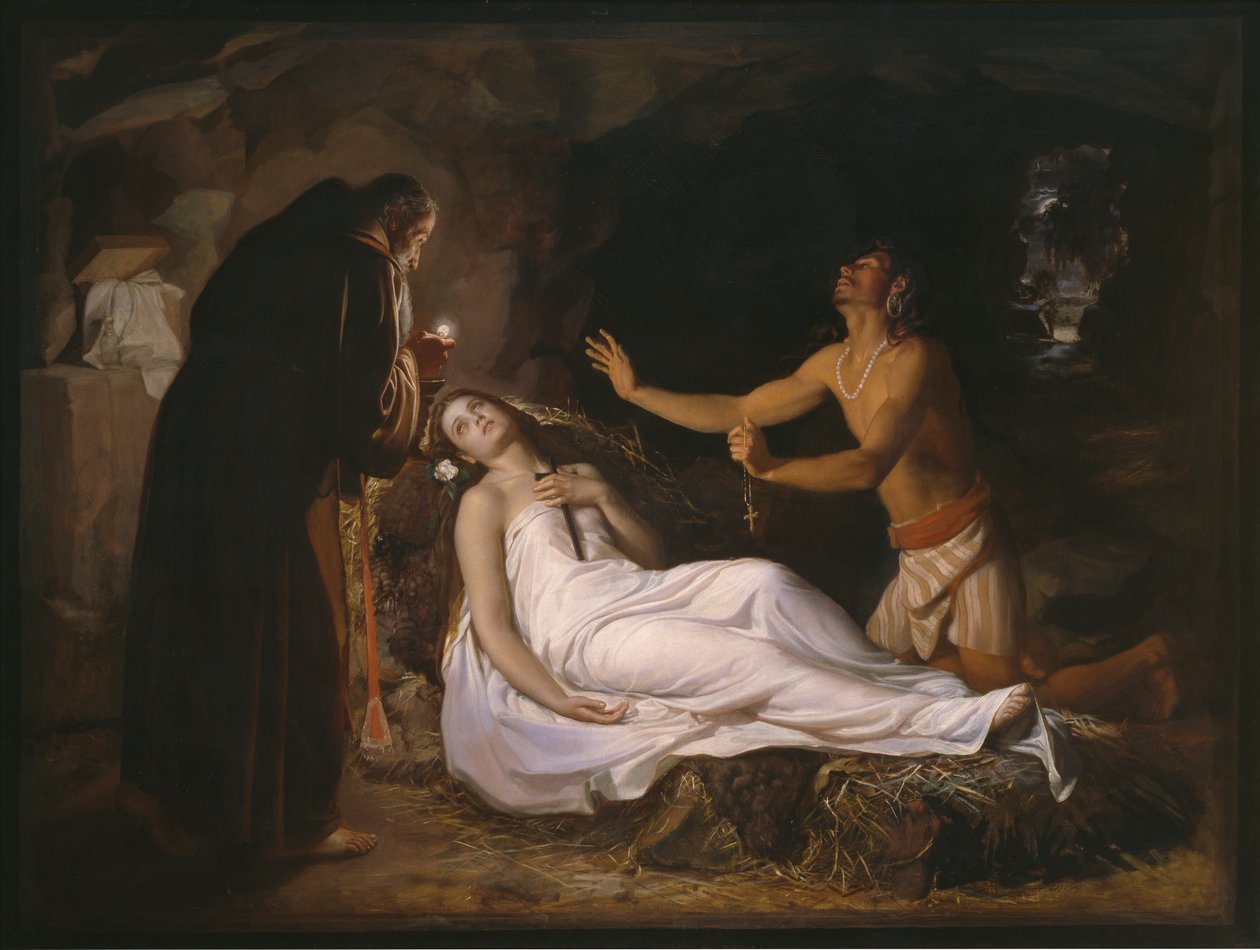 De sista ögonblicken av Atala, 1871 av Luis Monroy