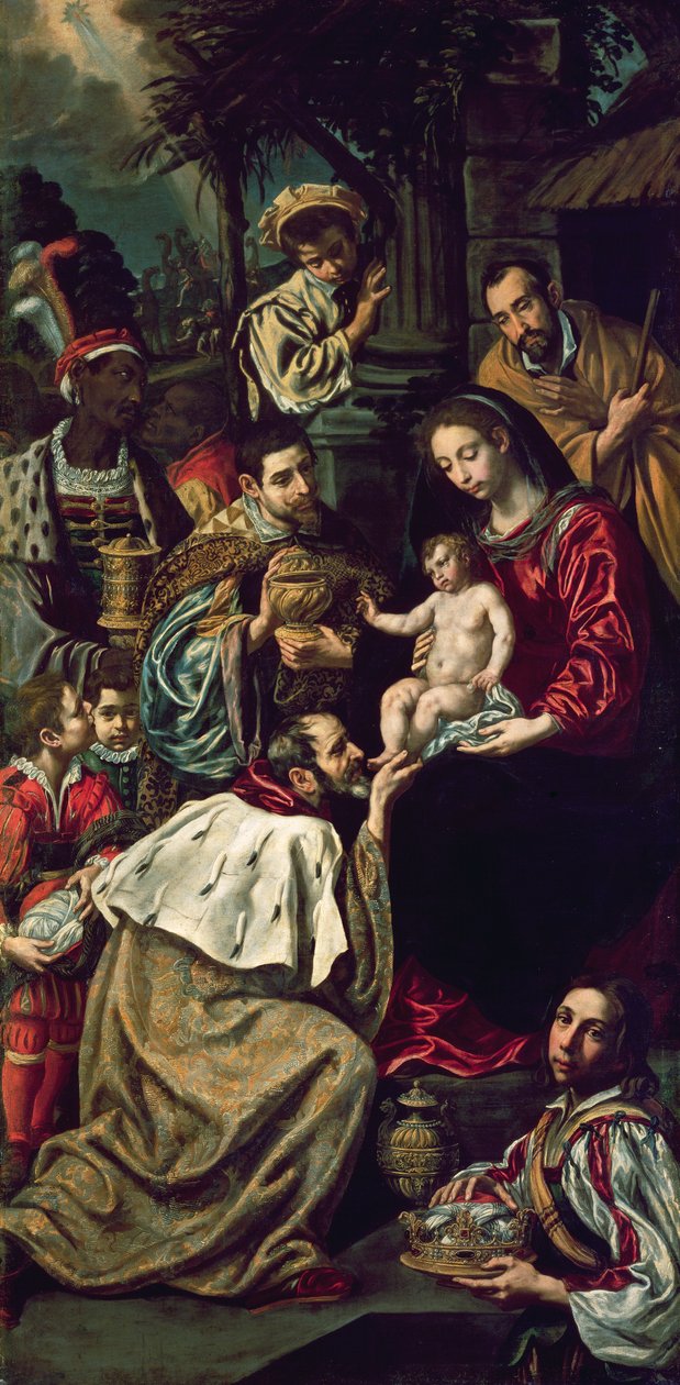 De vise kungarnas tillbedjan, 1620 av Luis Tristan de Escamilla