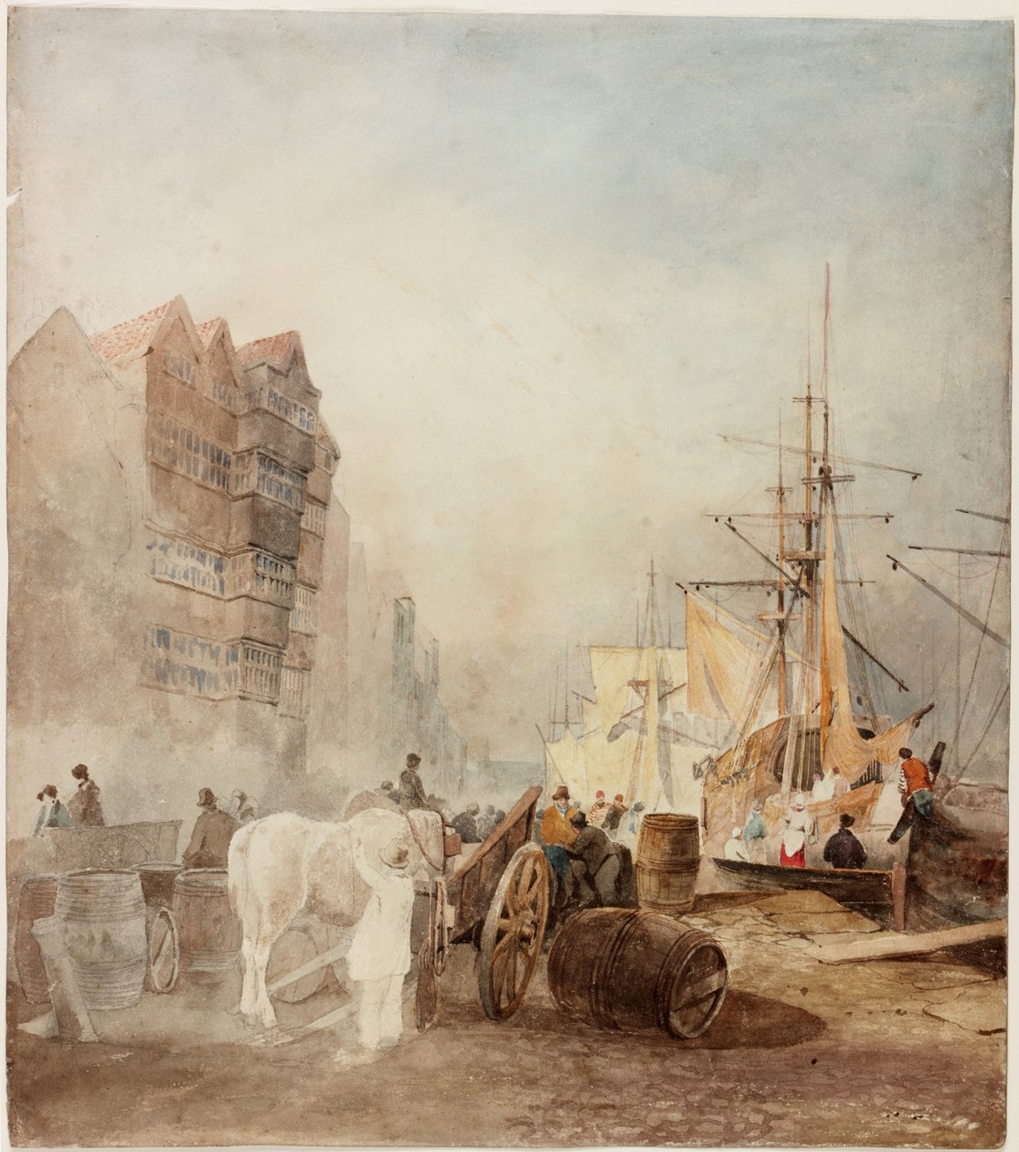 The Quayside, Newcastle upon Tyne (bodycolour) av Luke Clennell