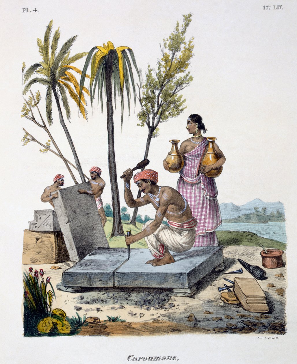 Stenhuggare, 1827-35 av M.E. Burnouf