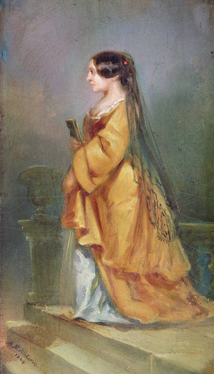 Porträtt av George Sand (1804-76) 1849 av M.N. Makowicz