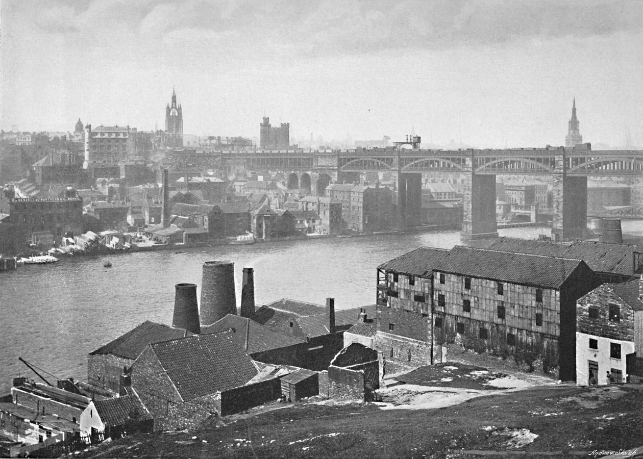 Newcastle-on-Tyne, från Rabbit Banks, c1896 av M. Aunty