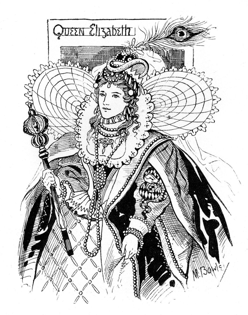 Drottning Elizabeth I 1533-1603, 1897. av M. Bowley