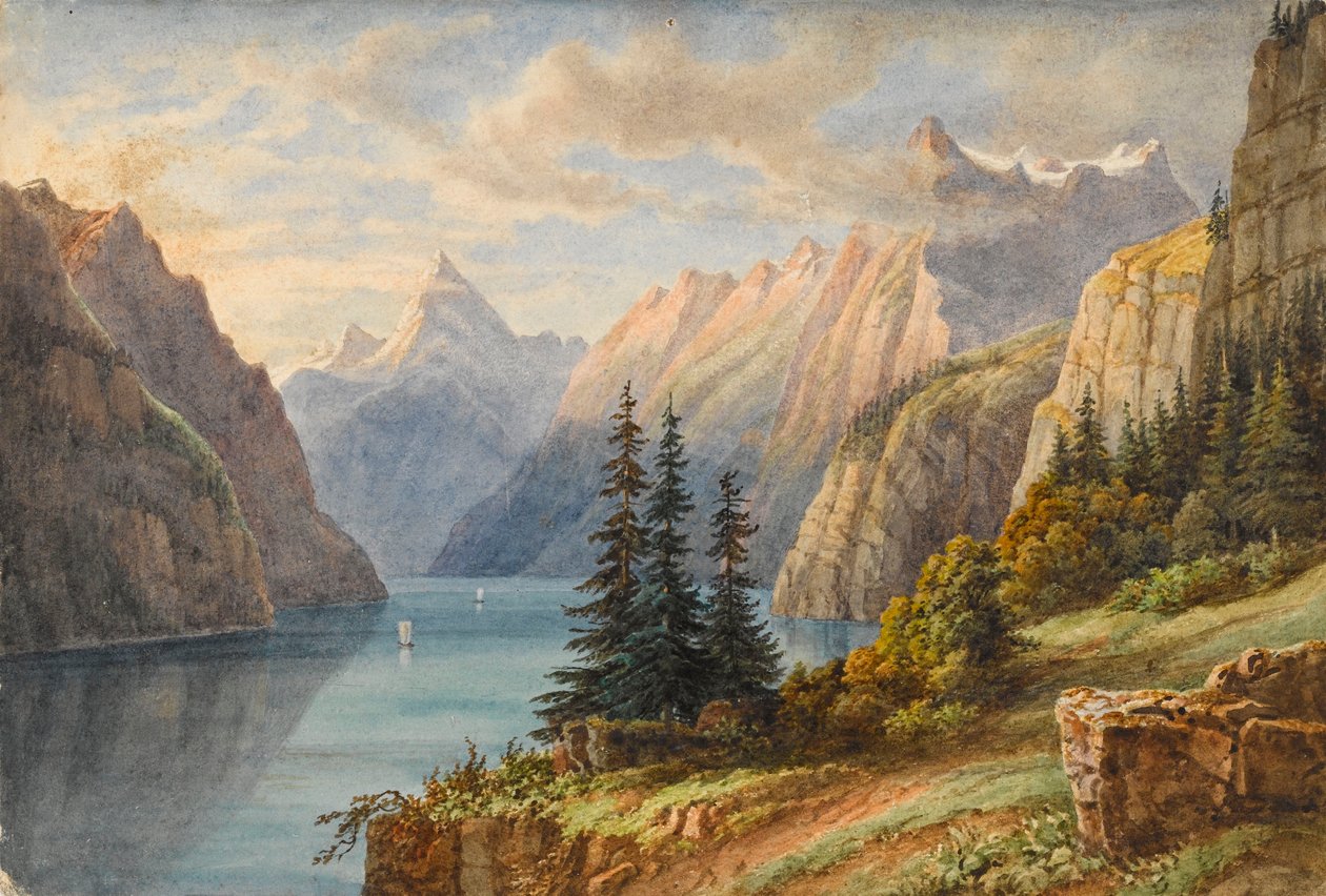 Vue du Rutli (akvarell) av M. Nicolas Karth