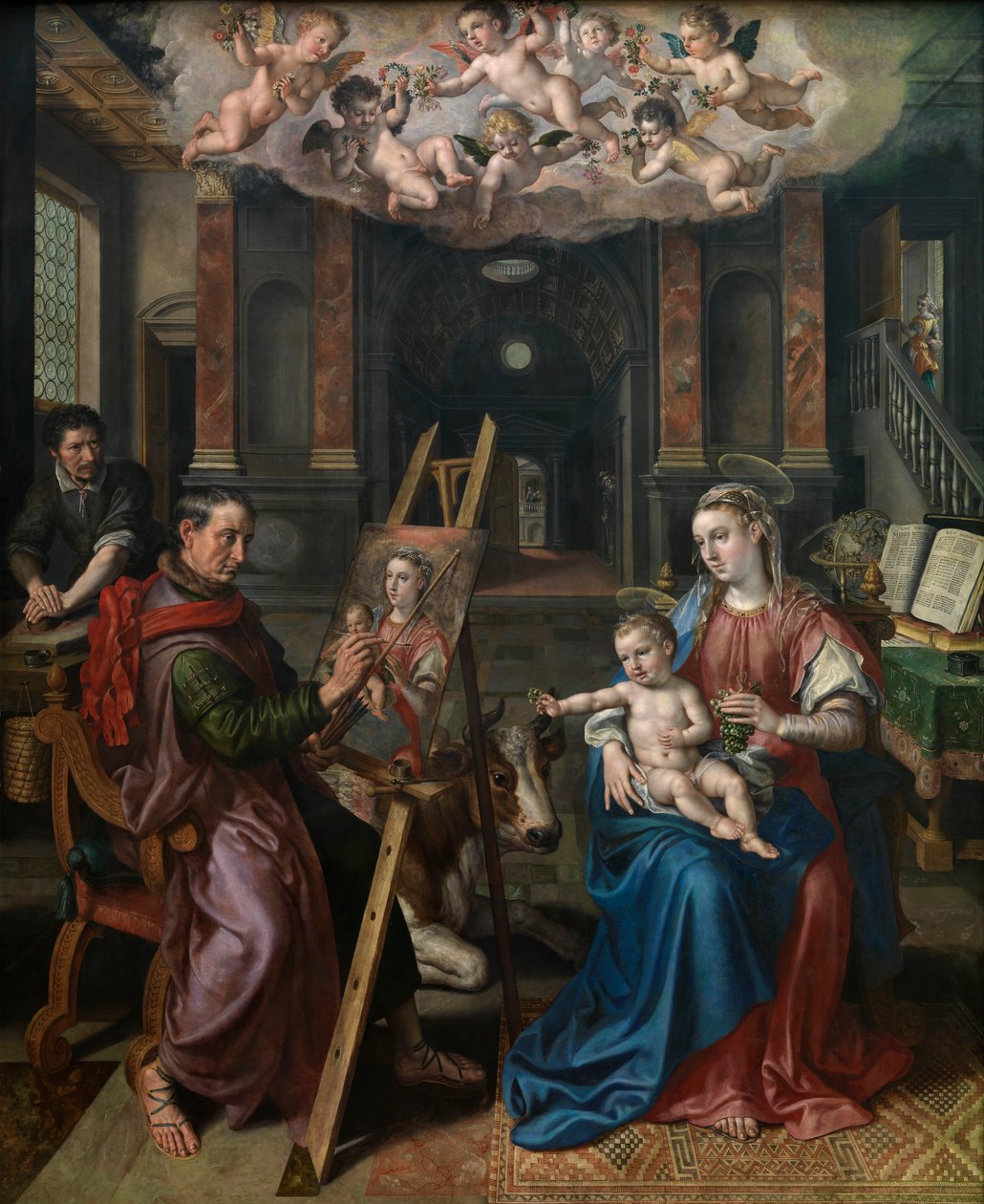 St Luke målar jungfrun av Maarten de Vos