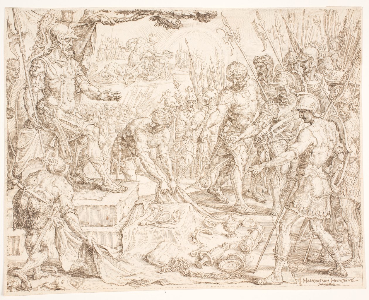 Gideon tar emot bytet av Maarten van Heemskerck