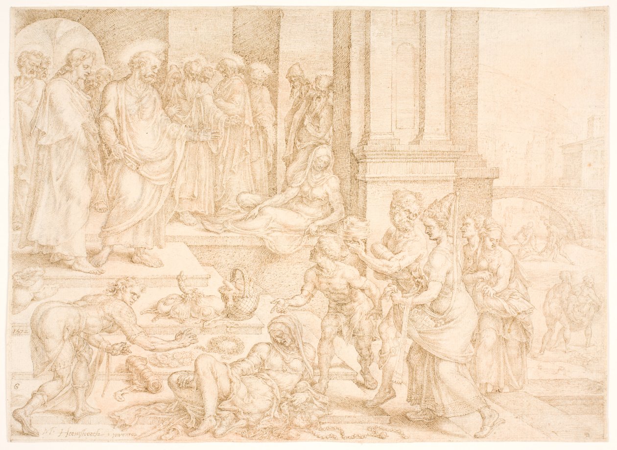 Saphiras död av Maarten van Heemskerck