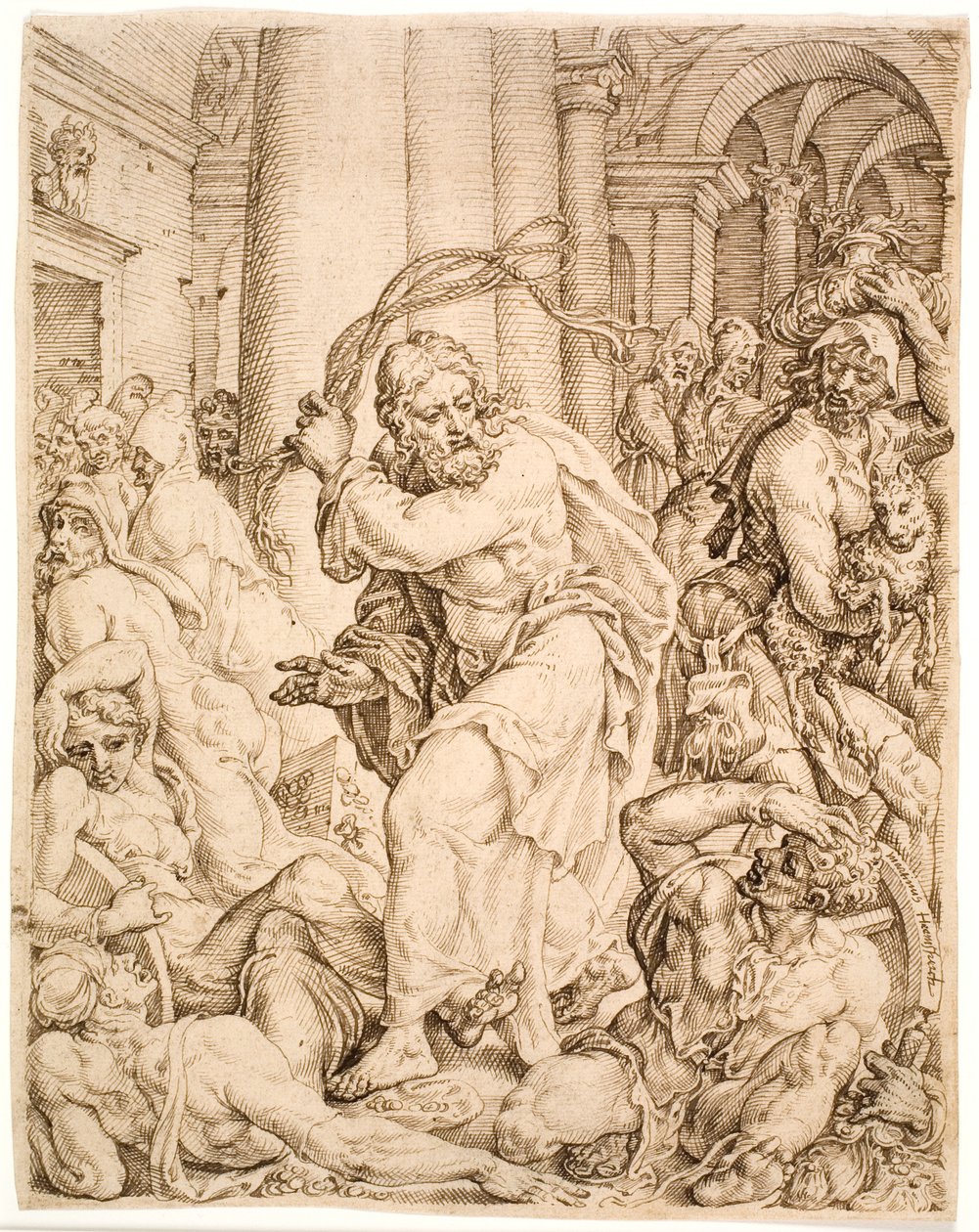 Utvisningen från templet av Maarten van Heemskerck
