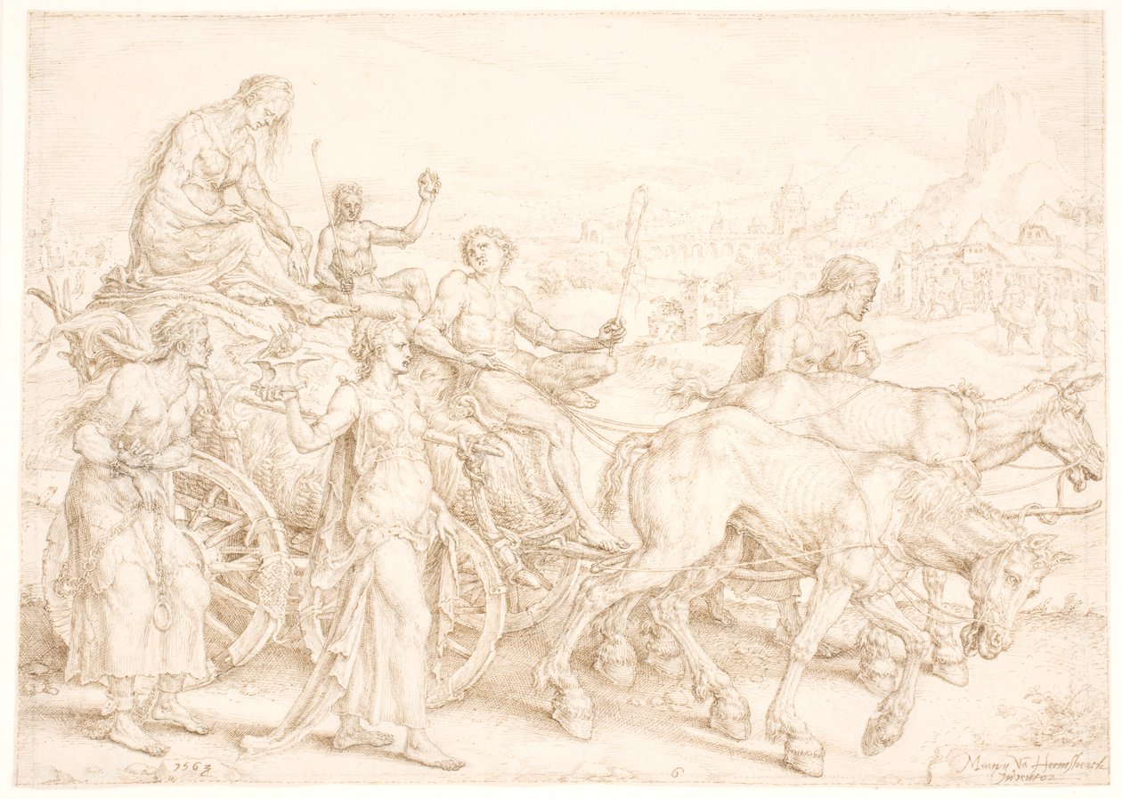 Triumfvagn vilja av Maarten van Heemskerck