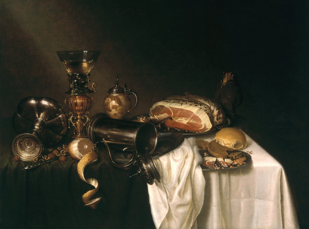 En frukostbit (panel) av Maerten Boelema de Stomme