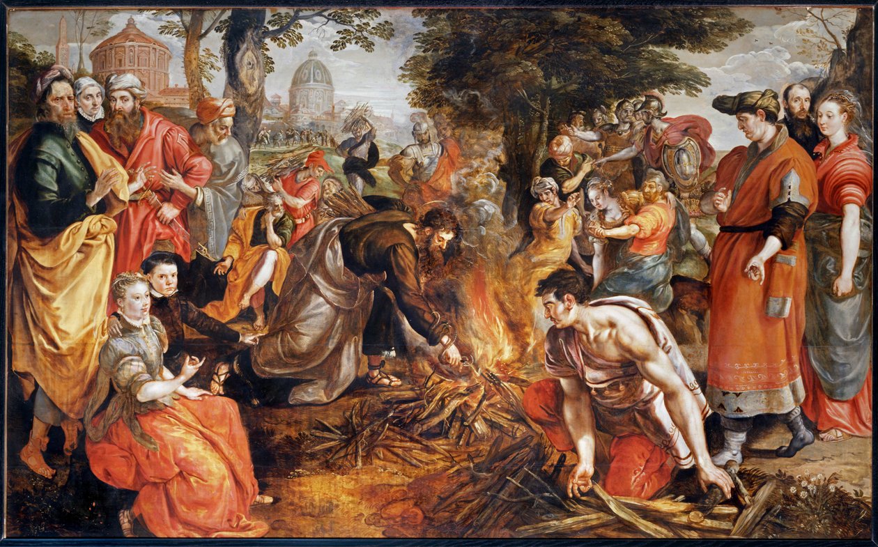 Sankt Paulus stucken av en huggorm ... av Maerten de Vos