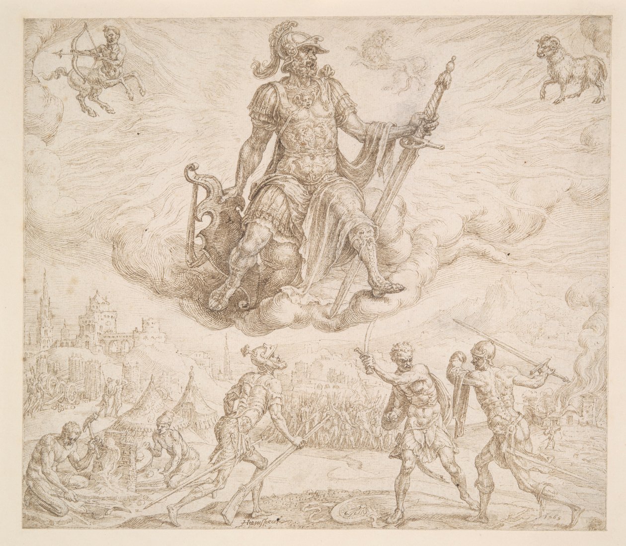 Mars, det koleriska temperamentet av Maerten van Heemskerck