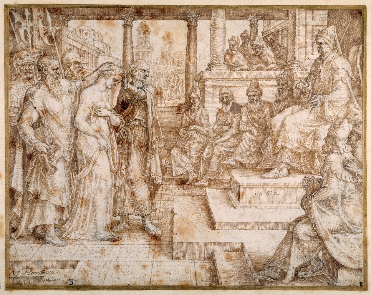 Susannah anklagas av de äldste av Maerten van Heemskerck