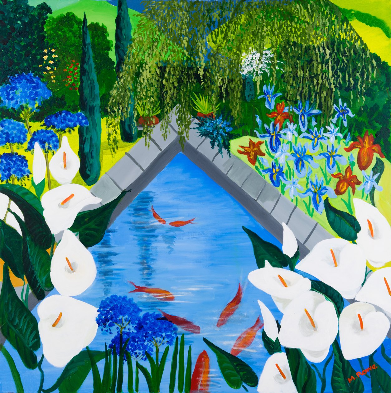 Arums by the Pond, 2013 av Maggie Rowe