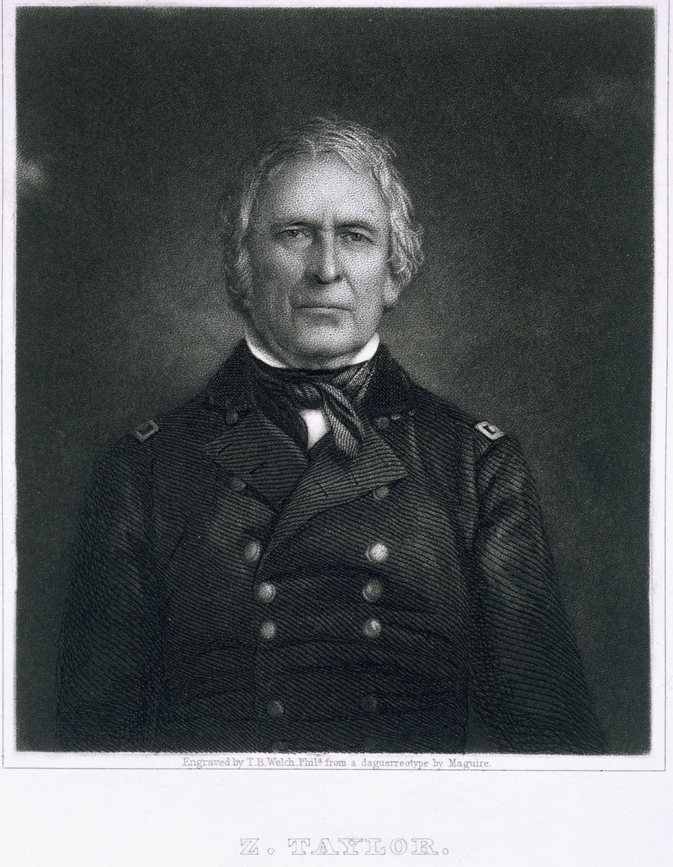 Zachary Taylor, graverad efter en daguerrotypi av Thomas B. Welch (1814-74) av Maguire