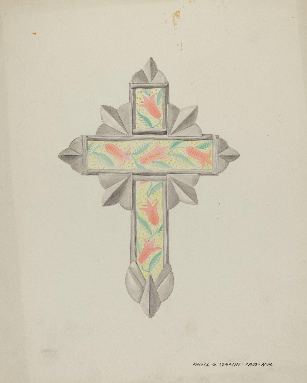 Kors av plåt och tapeter, ca. 1937. av Majel G. Claflin