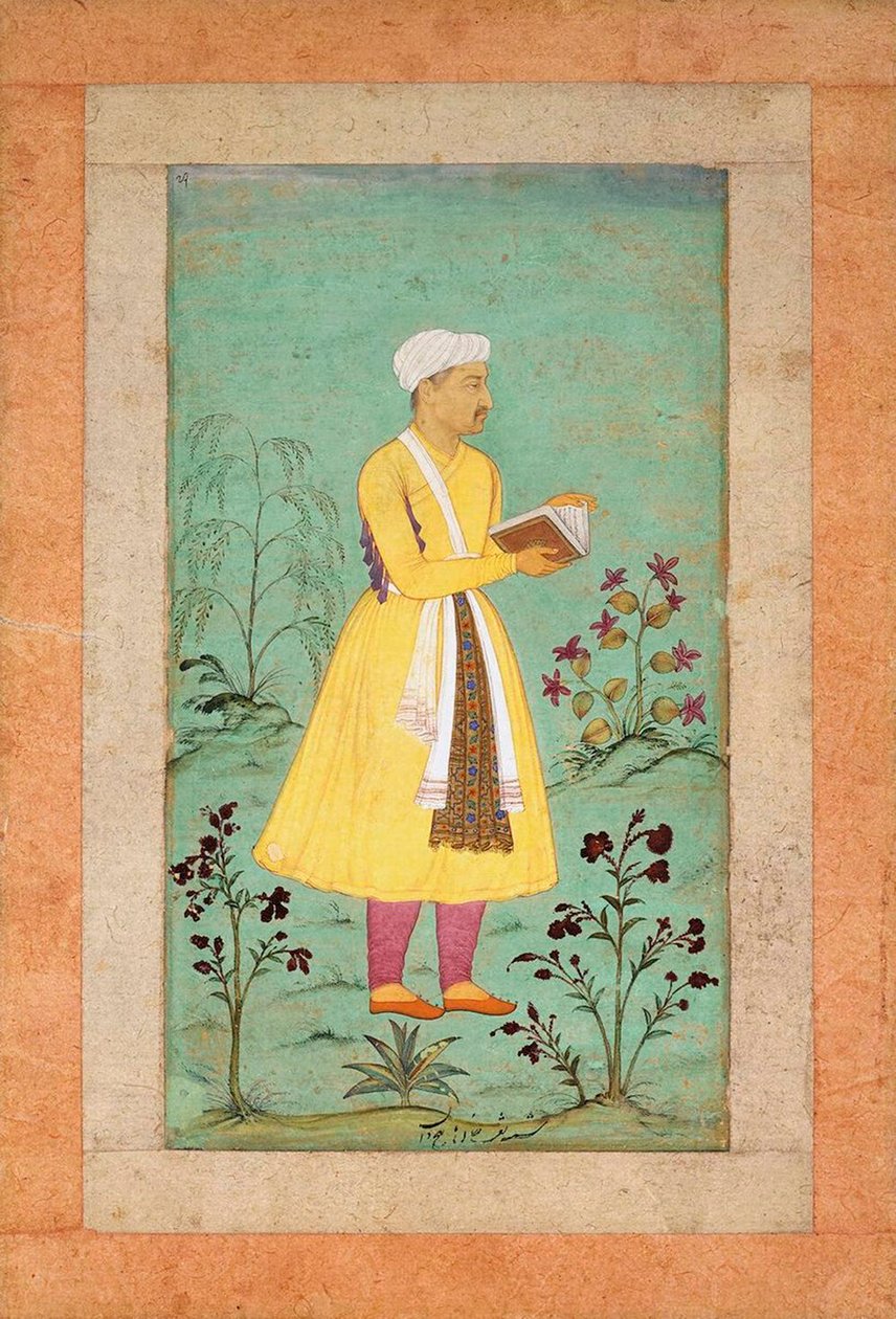 Porträtt av Nakib Khan, tidigt 1600-tal. av Manohar