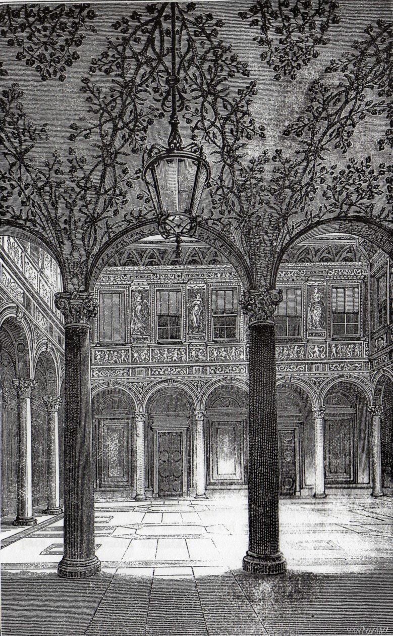 Palazzo Bigli innergård av Mantovani