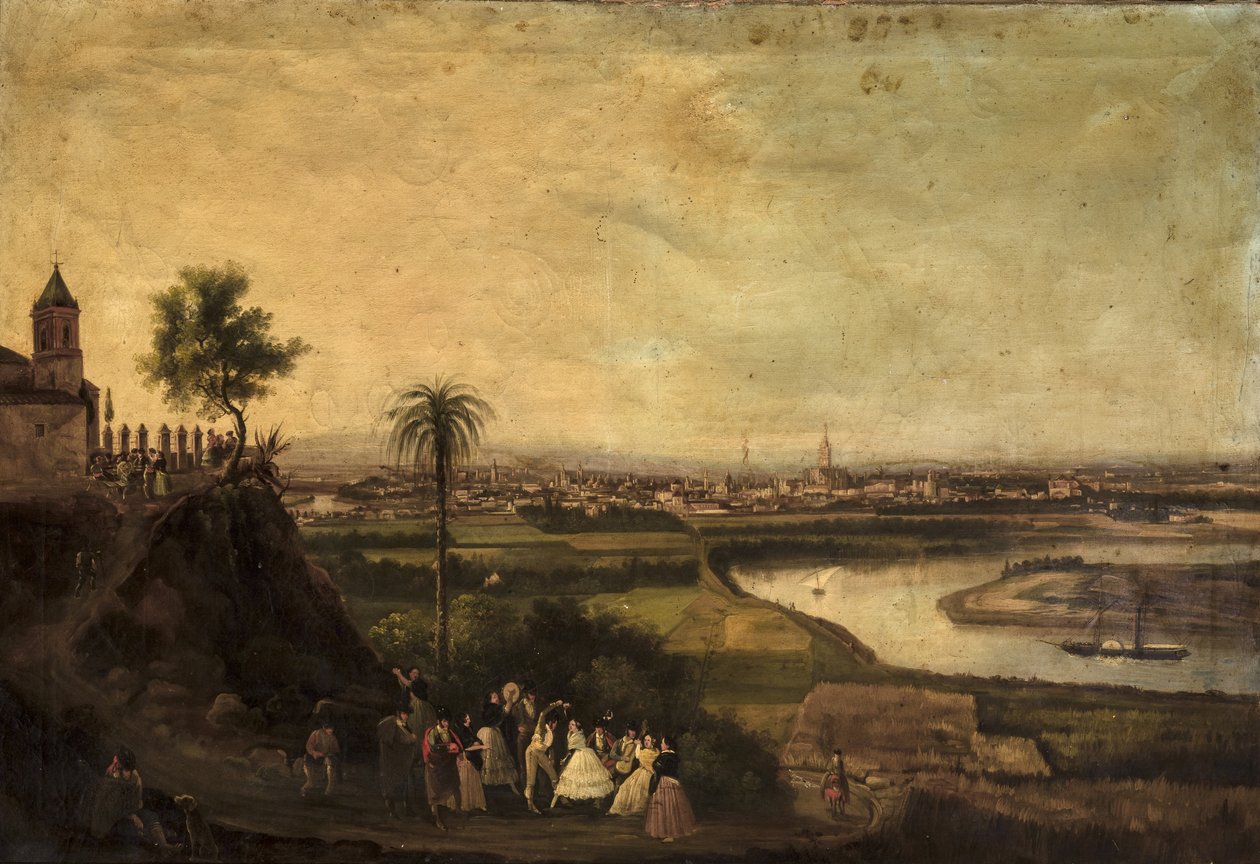 Sevilla från San Juan de Aznalfarache av Manuel Barron y Carrillo