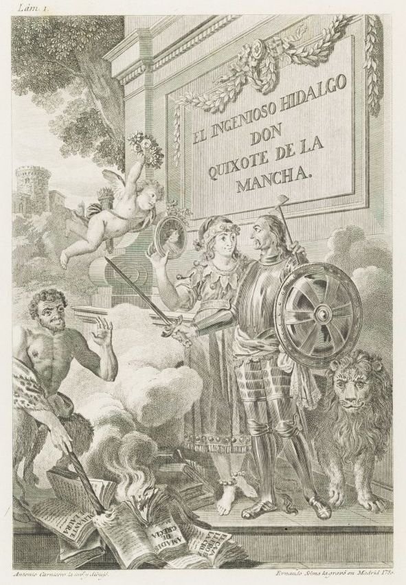 Portrait of Miguel de Cervantes Saavedra frontispiece of the series El Ingenioso Hidalgo Don Quixote de la Mancha av Manuel Salvador Carmona