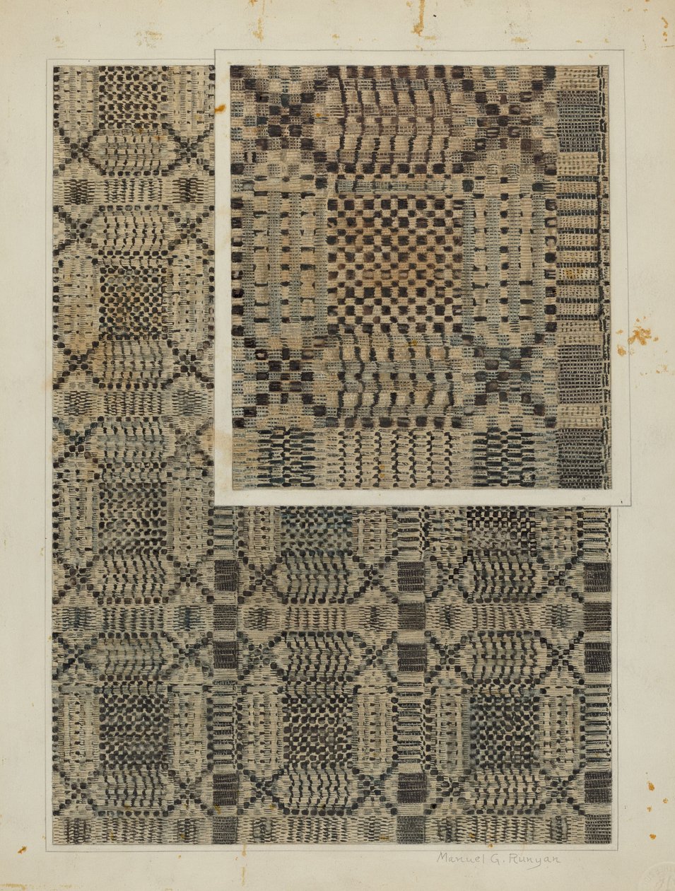 Vävt täcke, ca. 1938. av Manuel G. Runyan