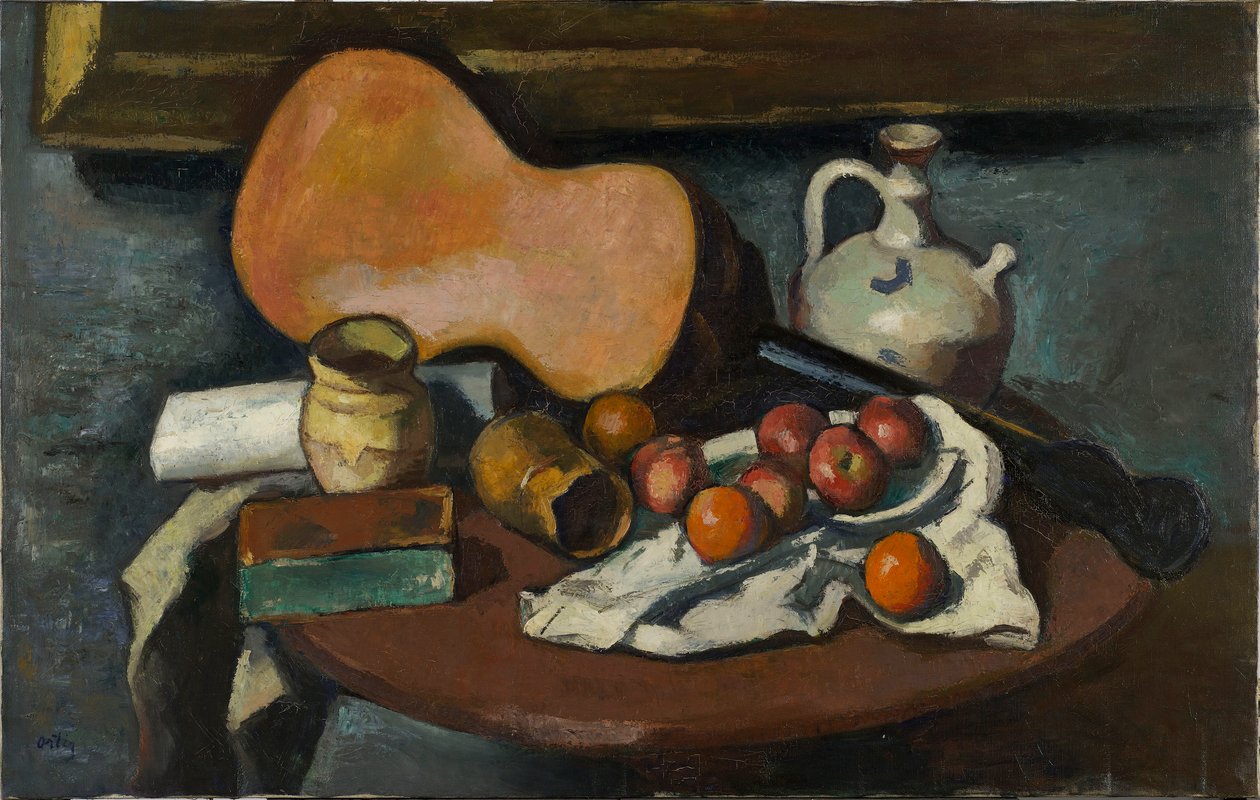 Stilleben med gitarr, 1920-tal. av Manuel Ortiz de Zárate