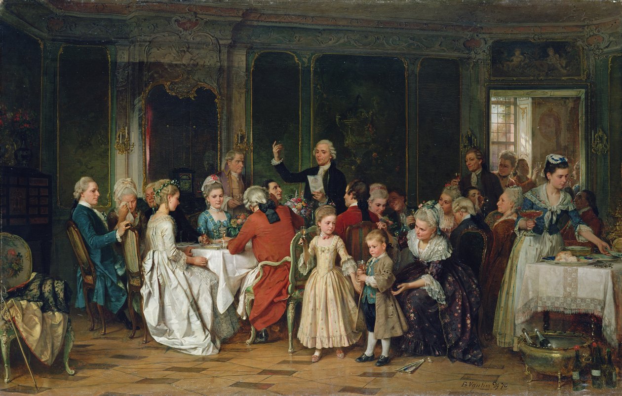 Skålen för bruden, 1870 av Marc Louis Benjamin Vautier