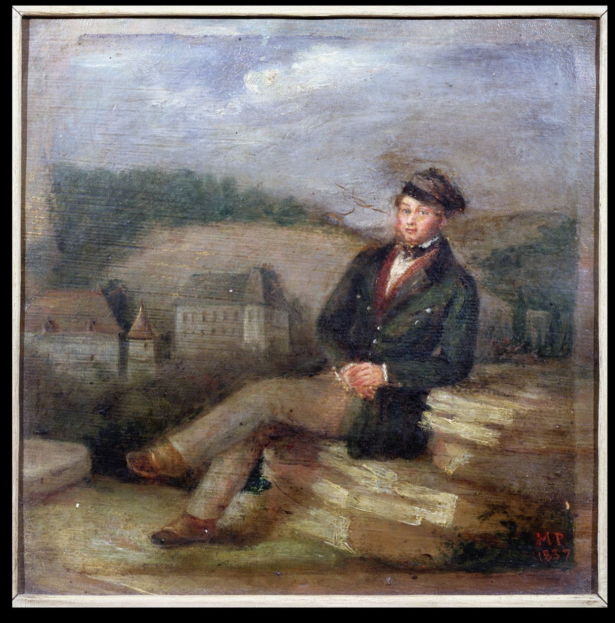 Porträtt av Prosper Merimee (1803-70) som arbetar som inspektör av historiska monument, 1837 av Marc Paumier