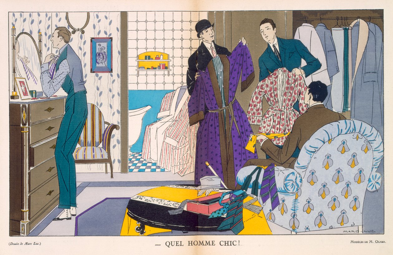 Vilken chic man, herrmode, 1921 av Marc Luc