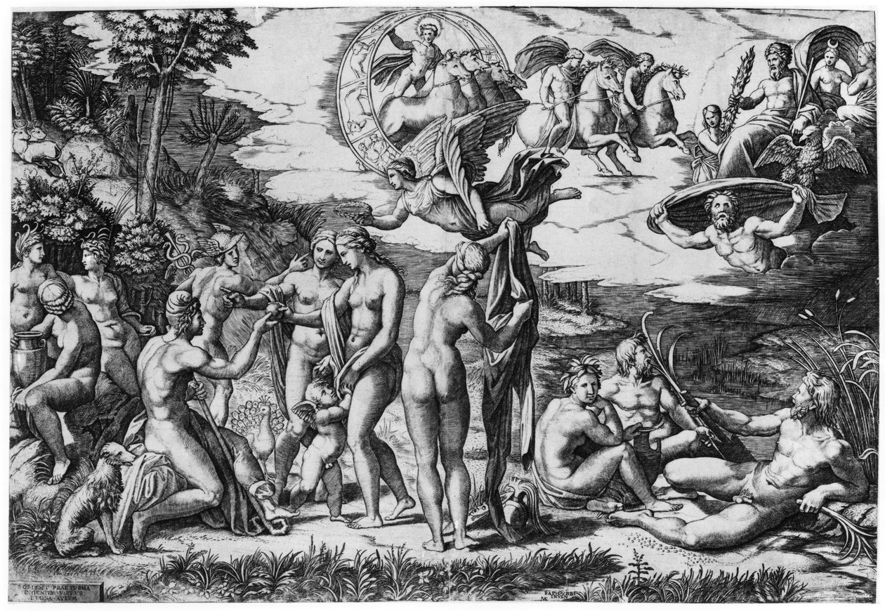 Parisdomen av Marcantonio Raimondi