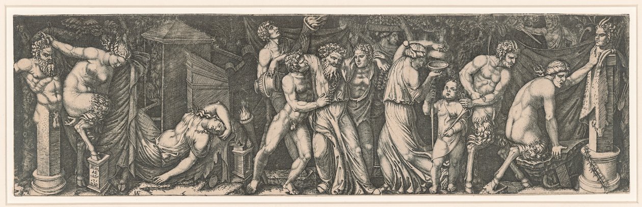 Bacchanalia, ca 1510-1511. av Marcantonio Raimondi