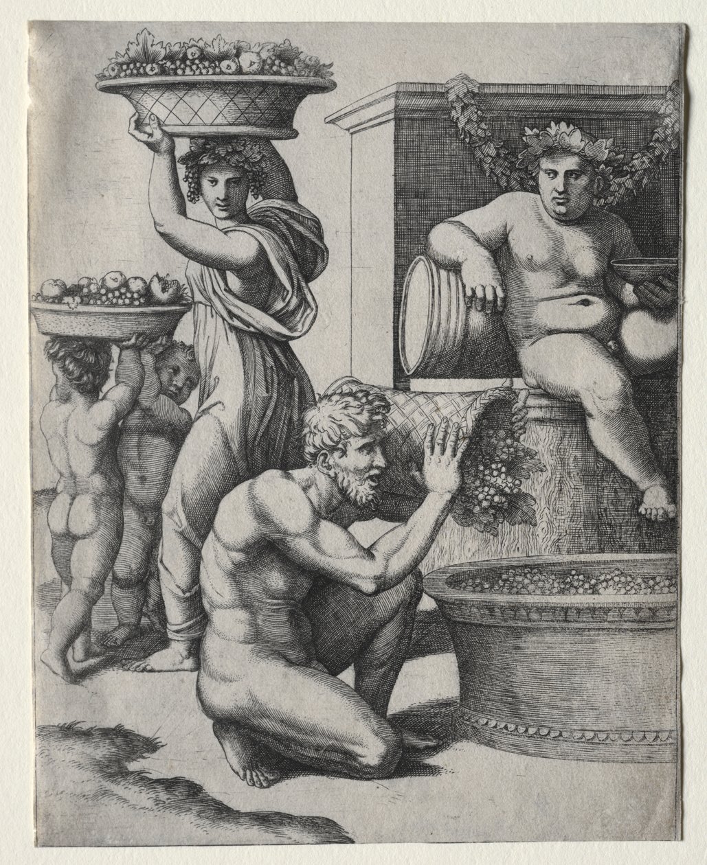 Vinpressen av Marcantonio Raimondi