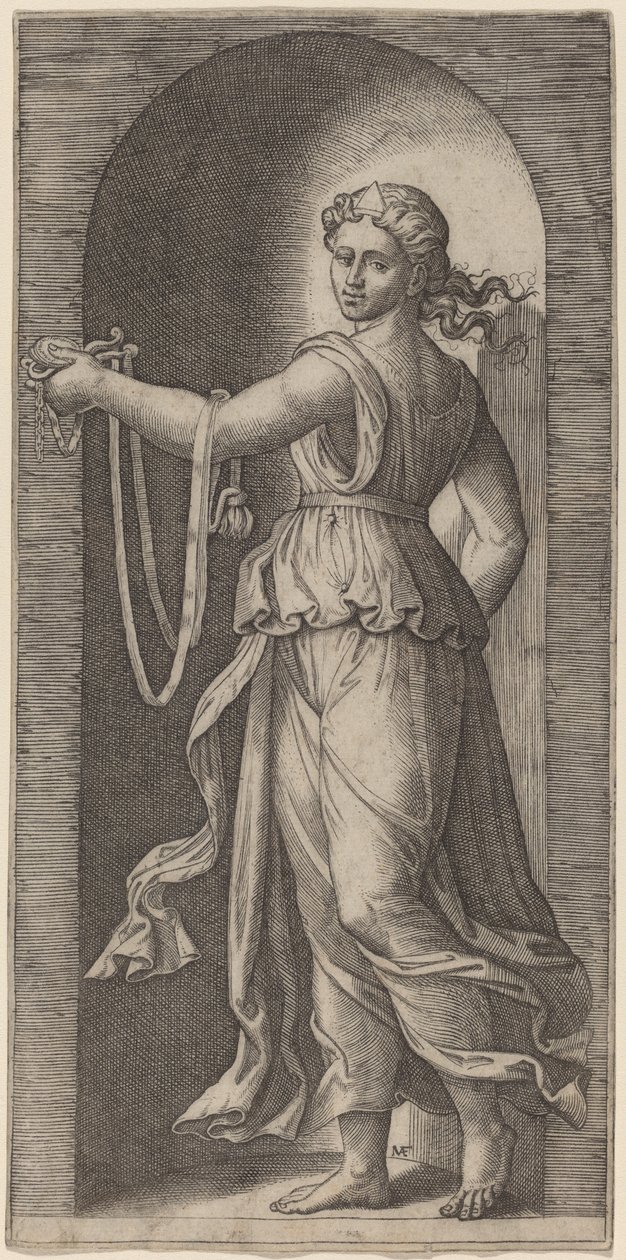 Måttlighet av Marcantonio Raimondi after Raphael
